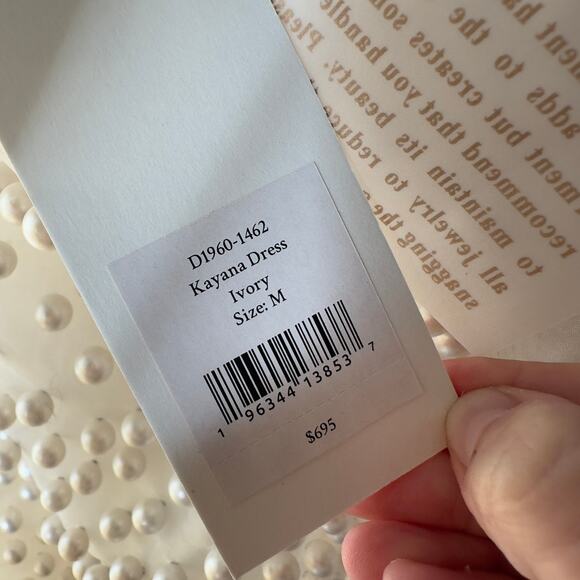 LoveShackFancy Kayana Pearl Embellished Mini Dress Ivory White - Picture 5 of 6